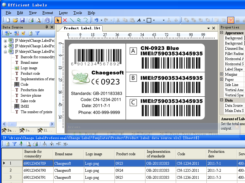 Efficient Labels 5.17 screenshot